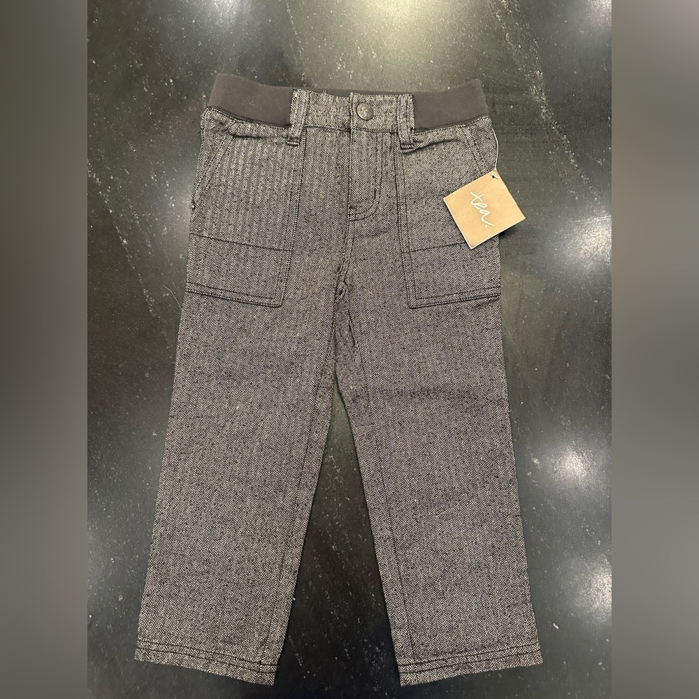 Tea Collection Gray Kids Casual Herringbone Pants